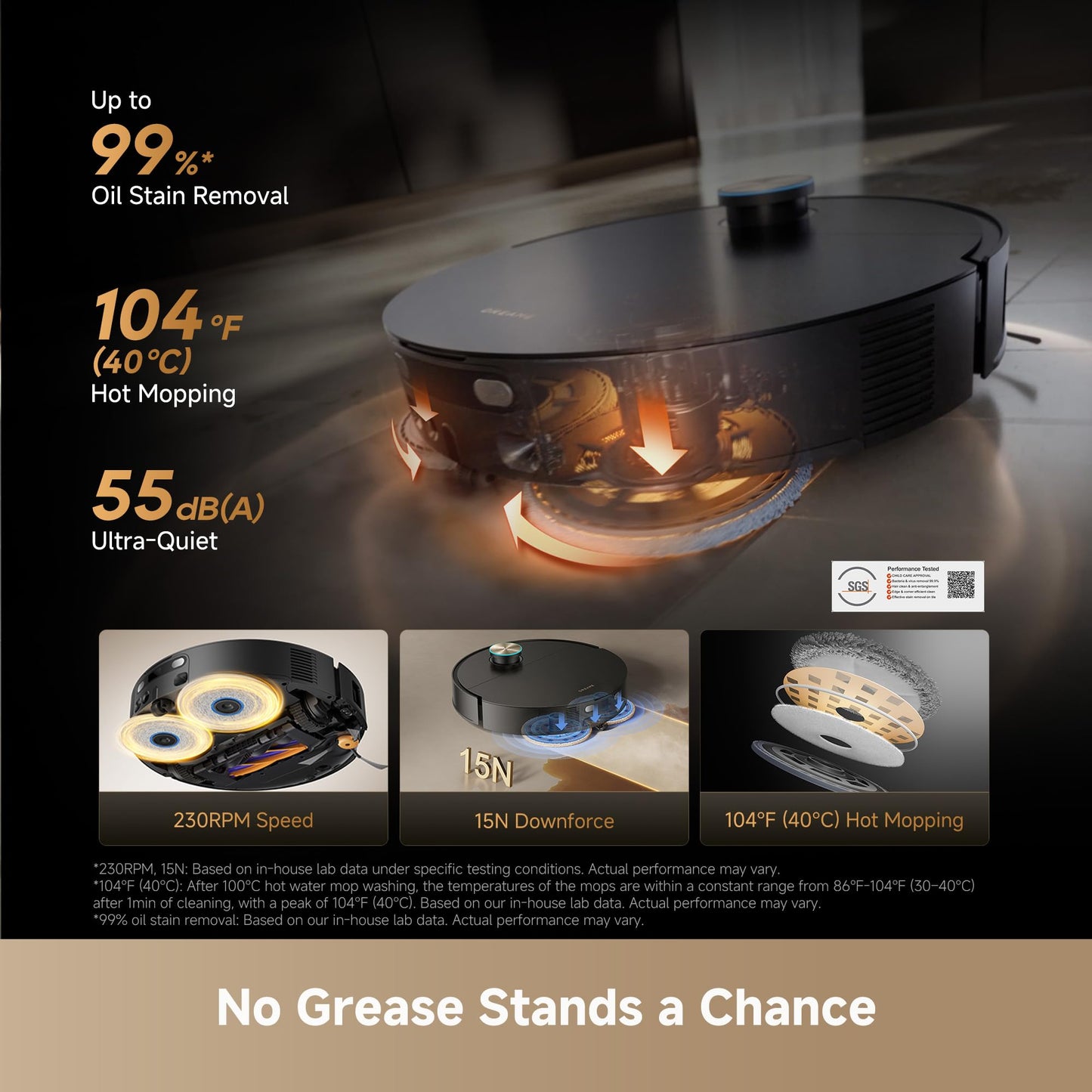 DREAME X60 Ultra Robot Vacuum and Mop, 3.13in Ultra-Thin Design, 3.47in Obstacle Clearing, 35,000Pa Suction, Self Emptying&Refilling, Mop Self-Cleaning, 100% Detangling, 280+Obstacle Avoidance, Black