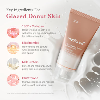 medicube Wrapping Mask Collagen Overnight Peel Off Facial Mask | Elasticity & Hydration Care, Reduces Sagging & Dullness | Hydrolyzed Collagen For Glowing Skin | Korean Skin Care, 2.53 fl.oz