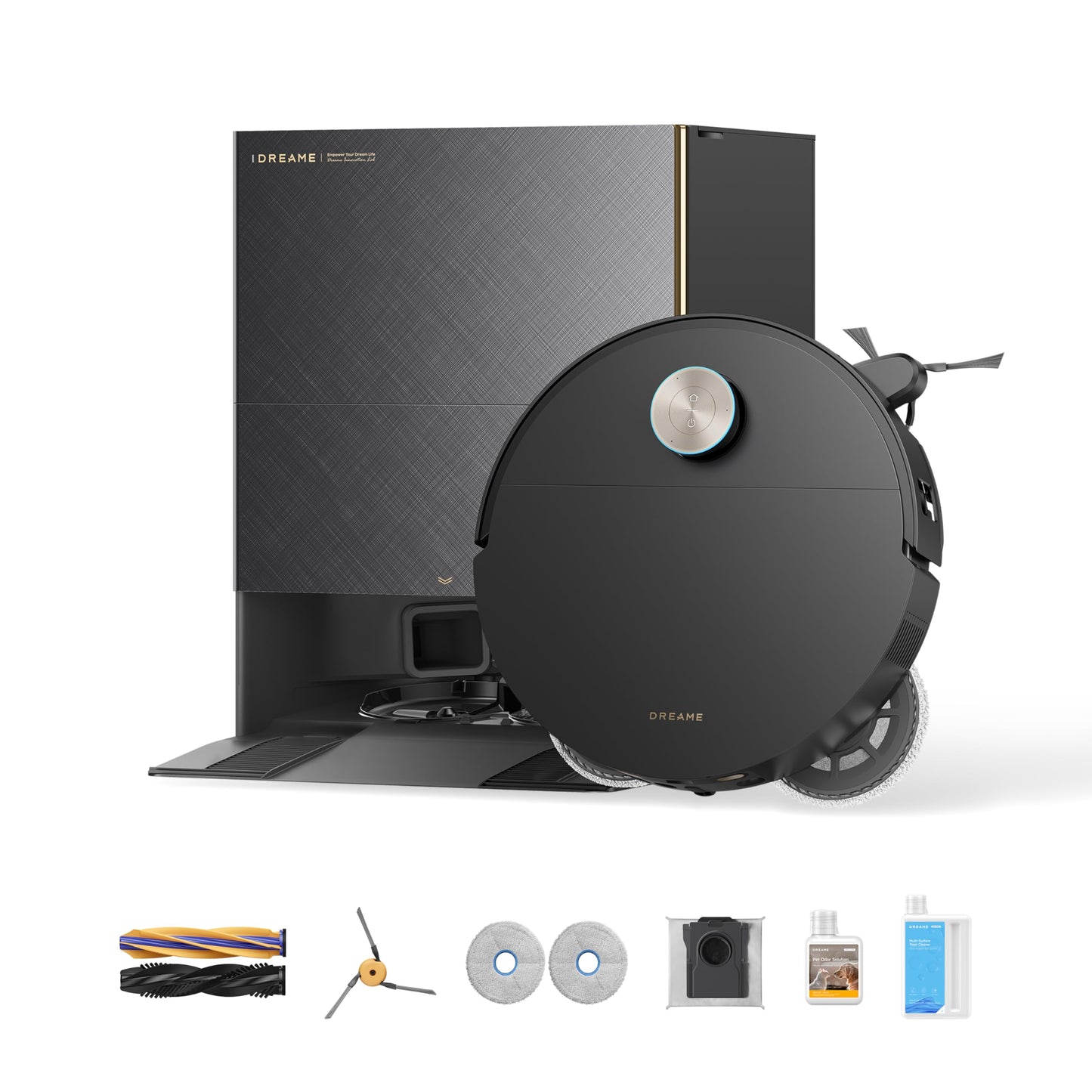 DREAME X60 Ultra Robot Vacuum and Mop, 3.13in Ultra-Thin Design, 3.47in Obstacle Clearing, 35,000Pa Suction, Self Emptying&Refilling, Mop Self-Cleaning, 100% Detangling, 280+Obstacle Avoidance, Black