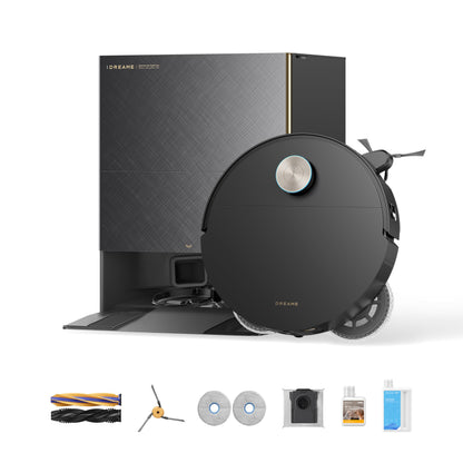 DREAME X60 Ultra Robot Vacuum and Mop, 3.13in Ultra-Thin Design, 3.47in Obstacle Clearing, 35,000Pa Suction, Self Emptying&Refilling, Mop Self-Cleaning, 100% Detangling, 280+Obstacle Avoidance, Black