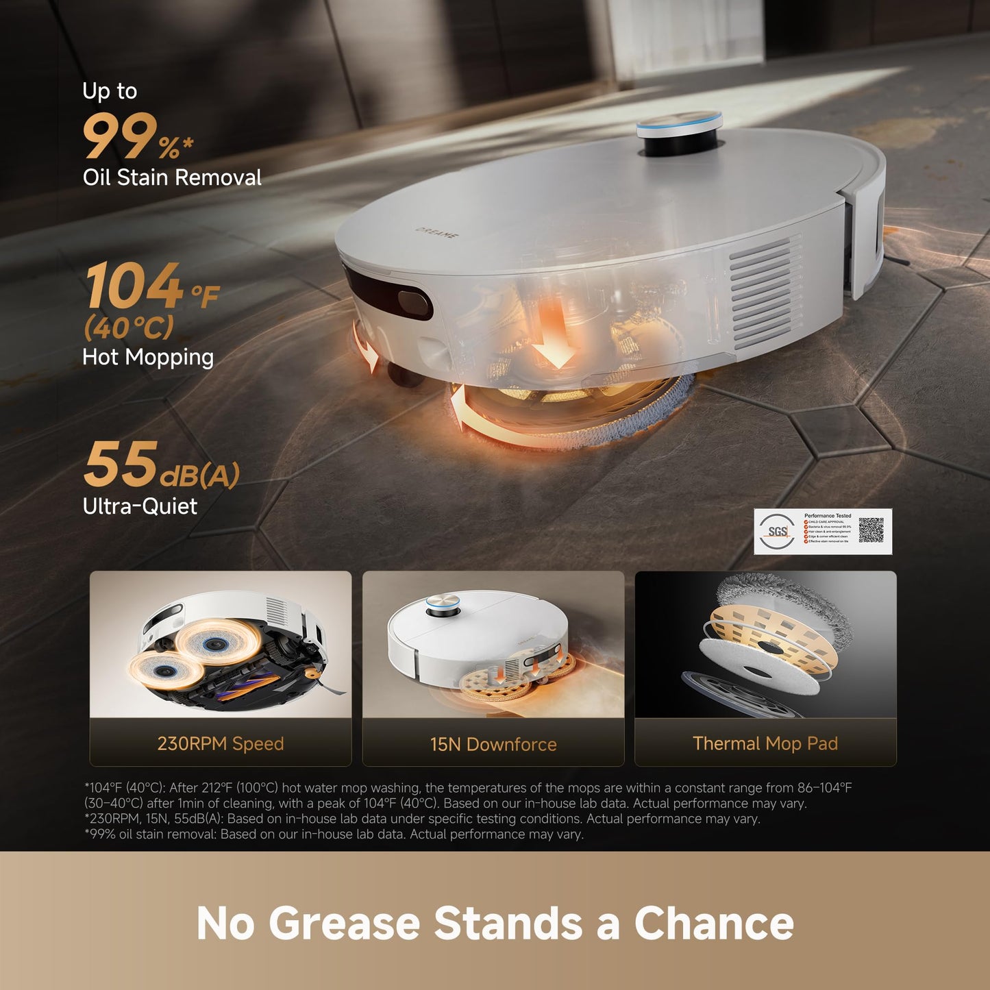 DREAME X60 Ultra Robot Vacuum and Mop, 3.13in Ultra-Thin Design, 3.47in Obstacle Clearing, 35,000Pa Suction, Self Emptying&Refilling, Mop Self-Cleaning, 100% Detangling, 280+Obstacle Avoidance, Black